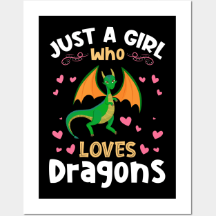 Just a Girl who Loves Dragons Gift Posters and Art